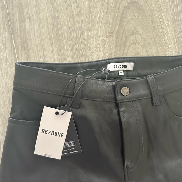 NWT RE/DONE 100% leather pants skinny boot size 26 - Picture 4 of 5